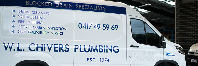 One of our distinctive plumbing vans